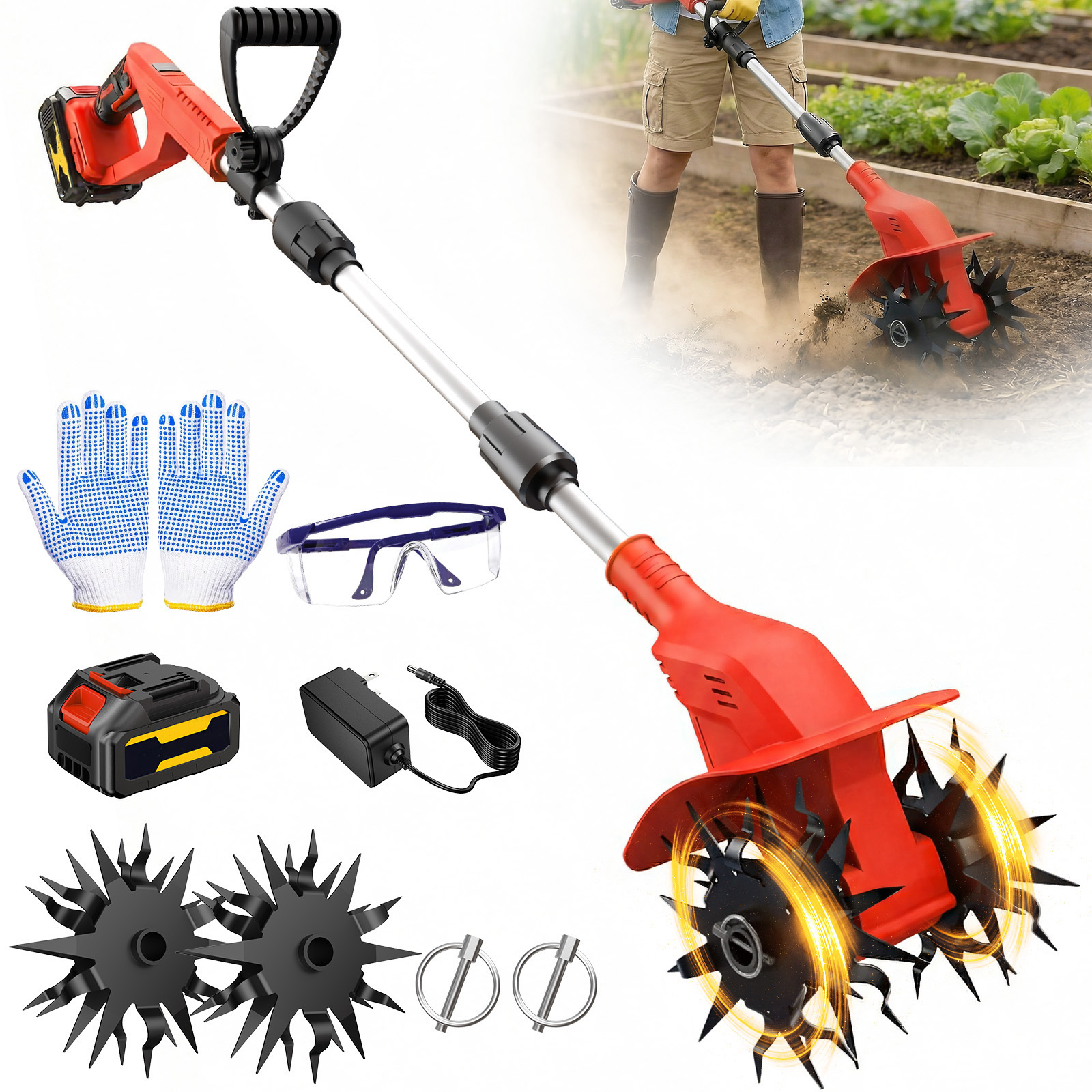 20V Cordless Tiller Cultivator - Soil Tilling Cultivator recension och pris