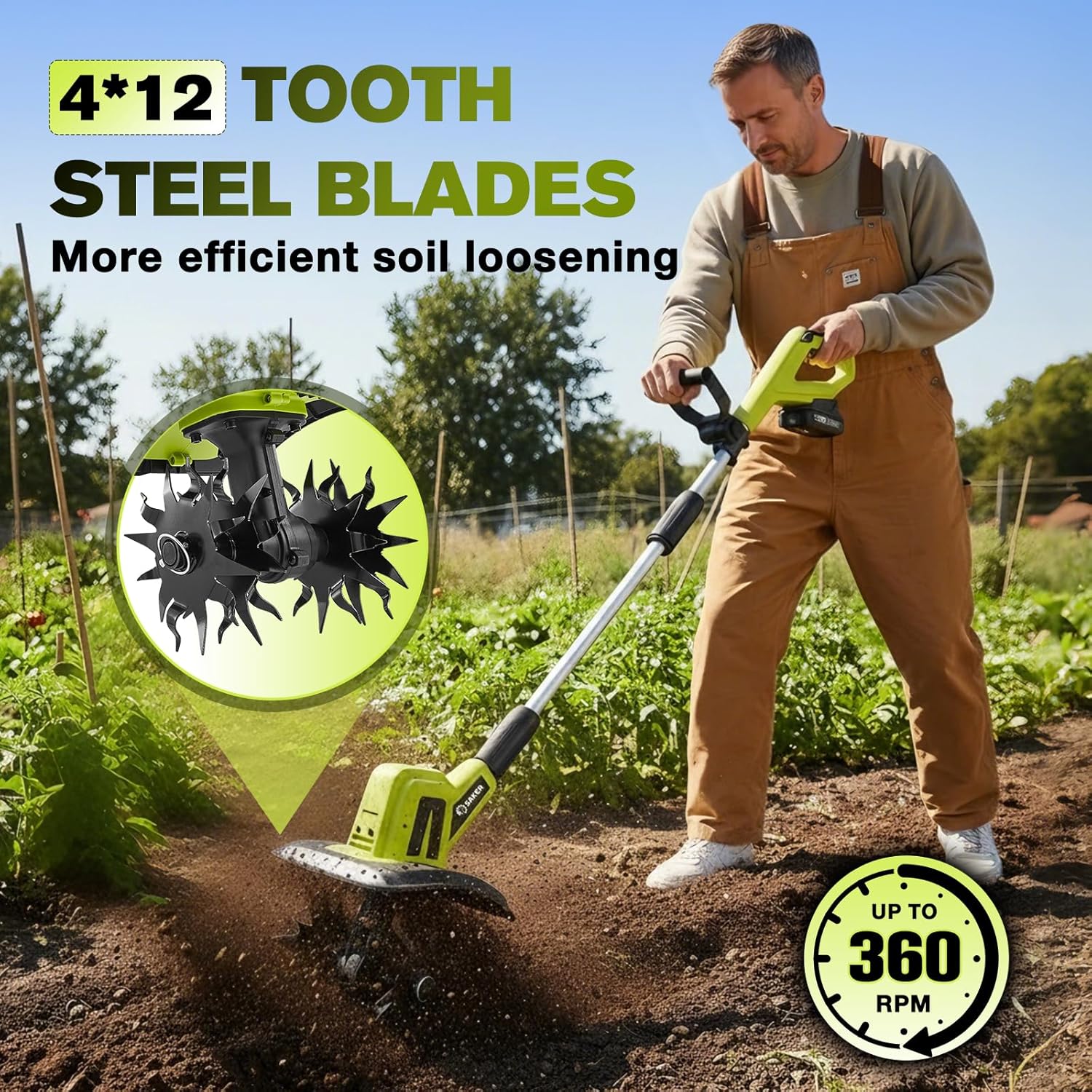 Cordless Electric Garden Tille - Soil Tilling Cultivator recension och pris