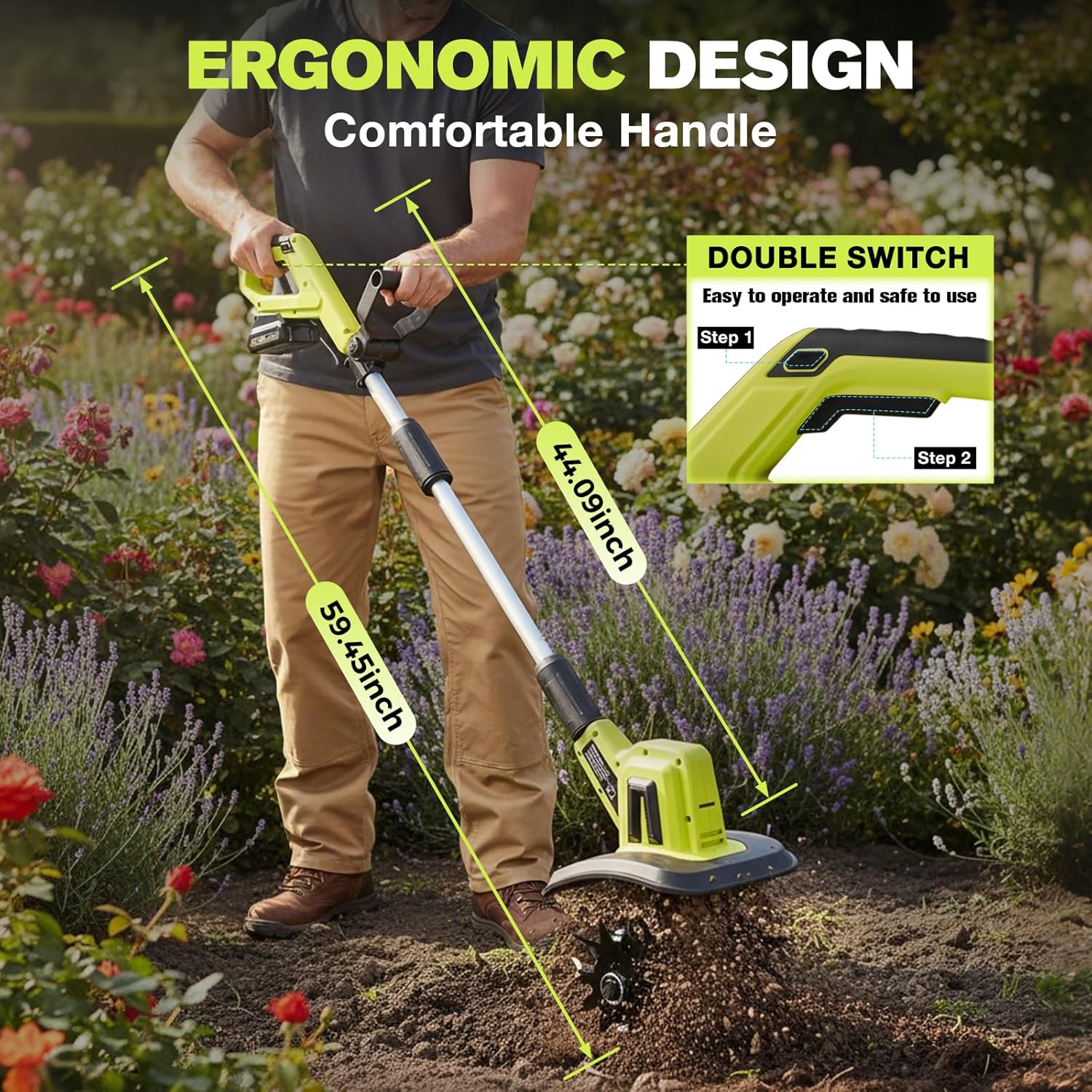 Cordless Electric Garden Tille - Soil Tilling Cultivator recension och pris