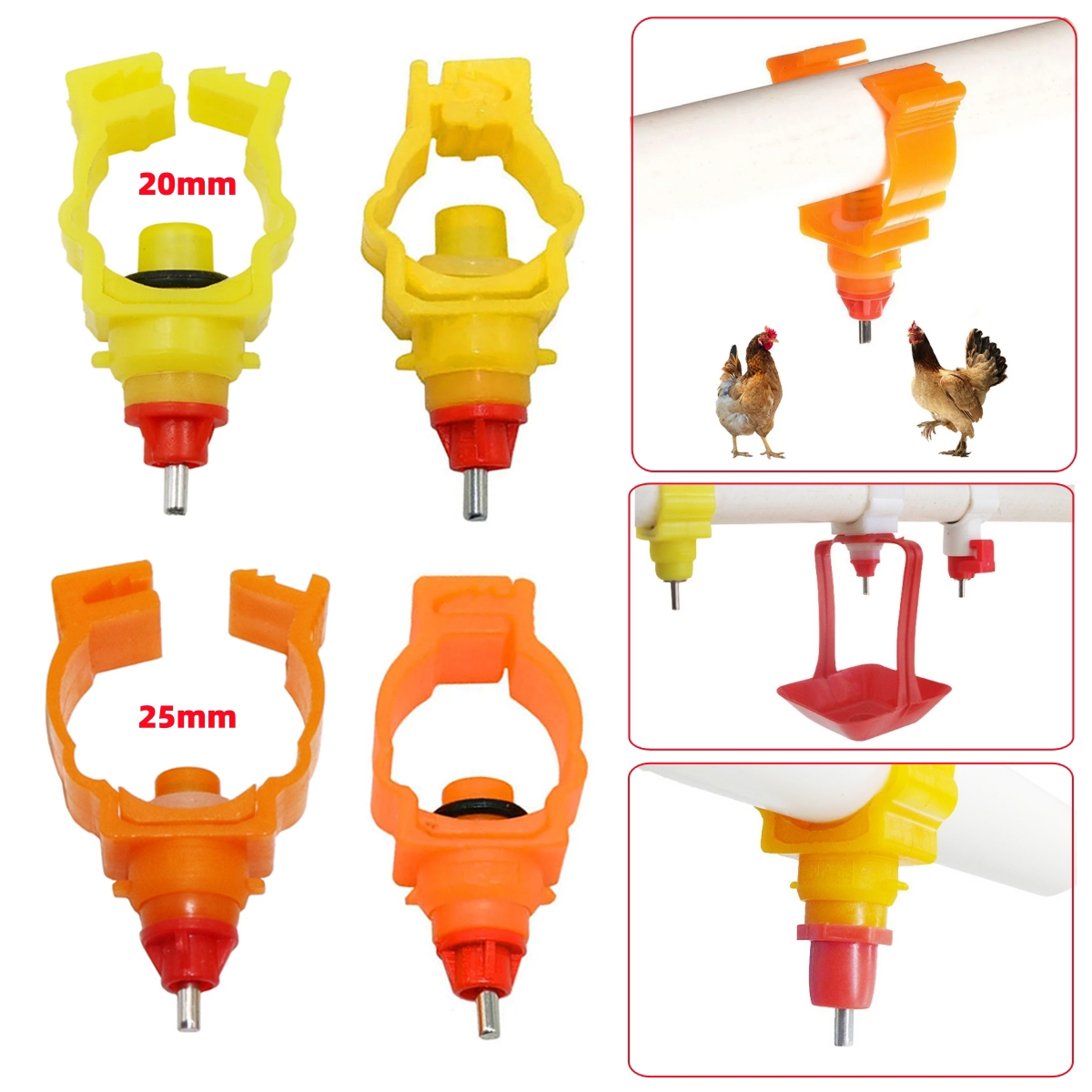 20mm 25mm Clamp-type Poultry N - Chicken Nipple Drinker recension och pris