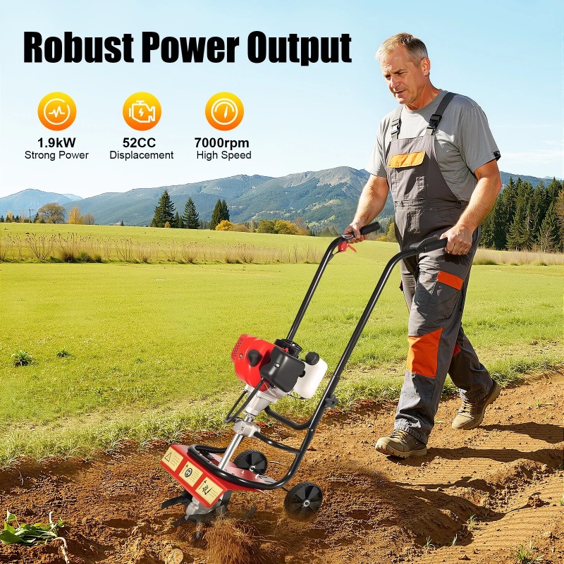 Tiller,52CC 2 Stroke Garden Cu - Soil Tilling Cultivator recension och pris