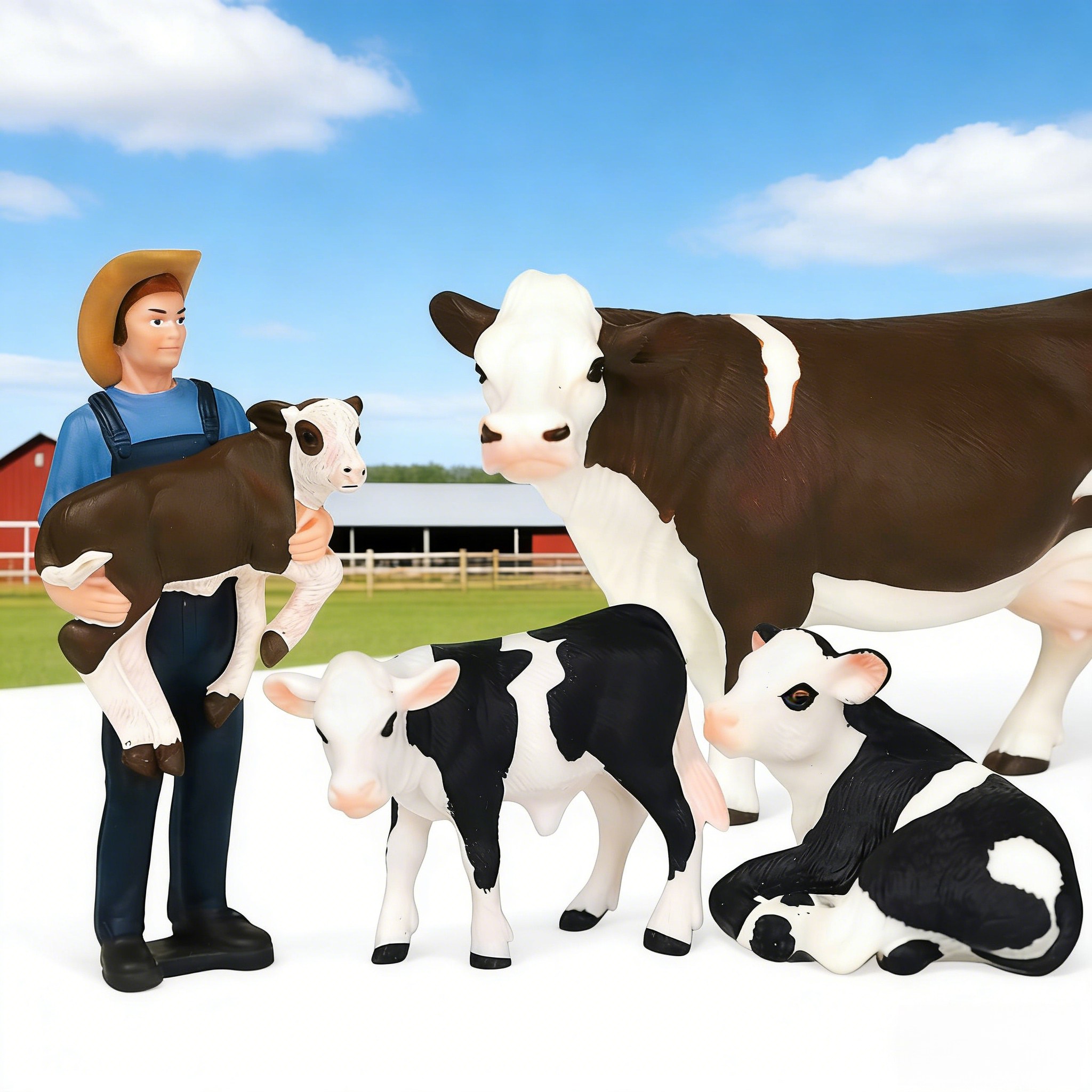 Farm Farmer And Cow Model Set  - Farming Agriculture Stocks recension och pris