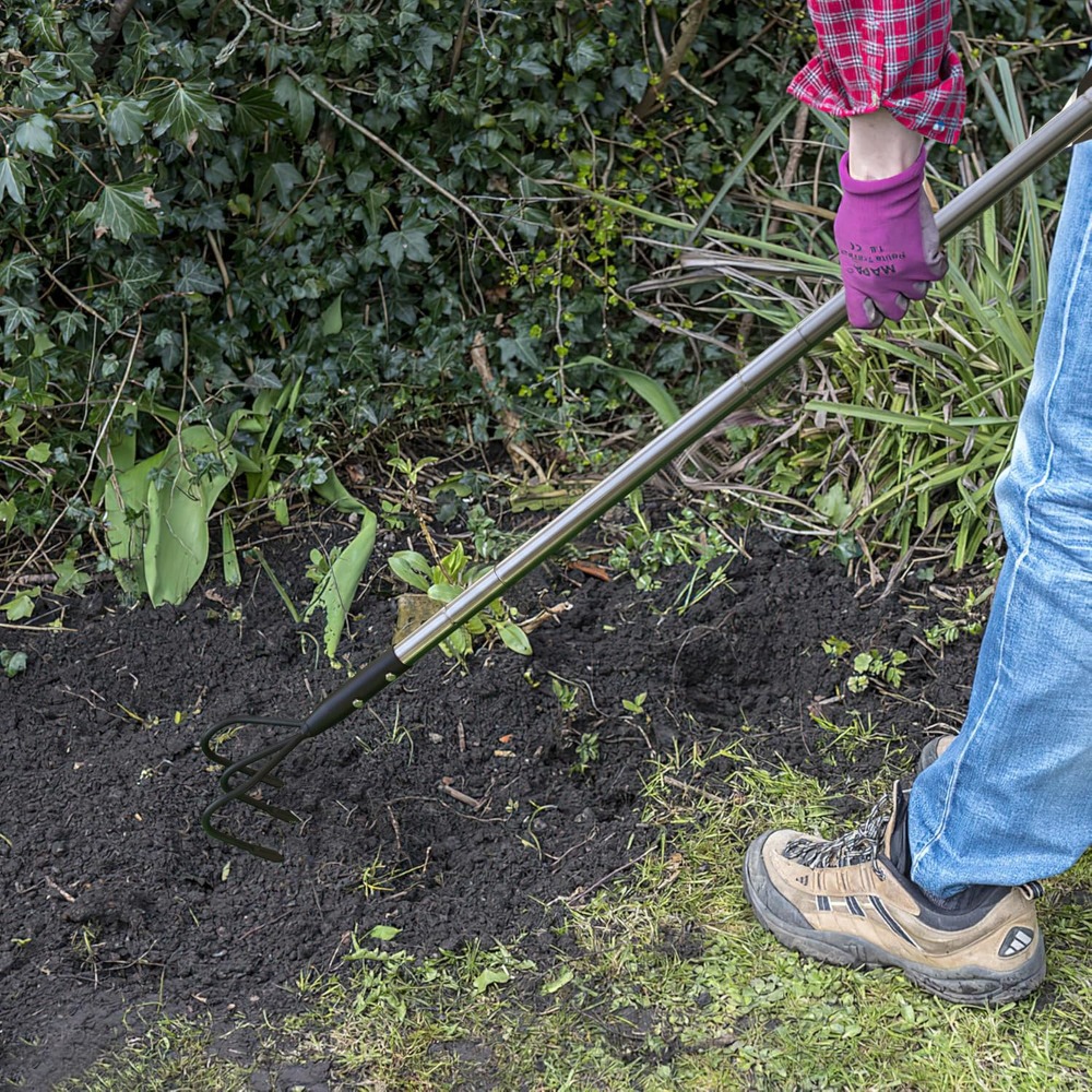 3-Tine Long Handle Tiller, Gar - Soil Tilling Cultivator recension och pris